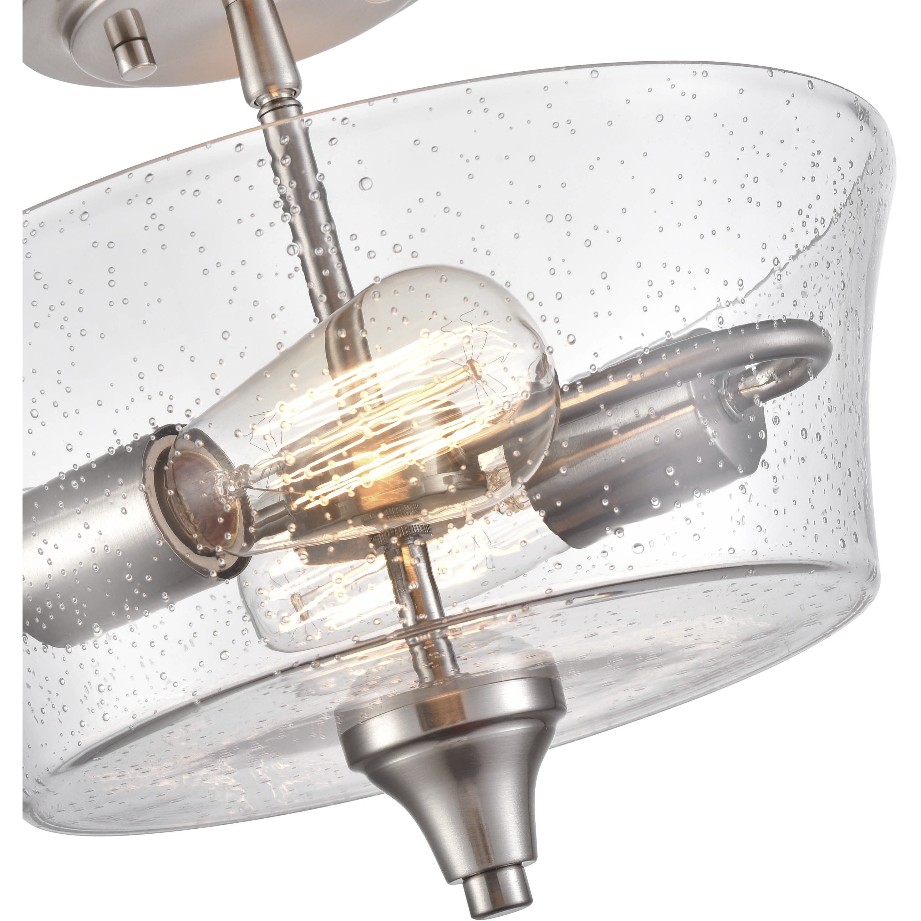 Caily 2 Light 11.75 inch Brushed Nickel Semi-Flush Mount Ceiling Light